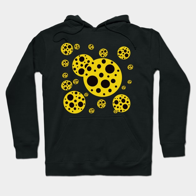 yellow and black polka dot design pattern Hoodie by pauloneill-art